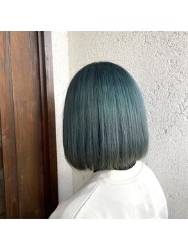 ルースヘアー(luz hair) ボブ×ブリーチオンカラーグリーン