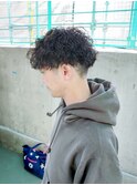ツイスパセンターパートマッシュ波巻きダウンパーマメンズ目黒