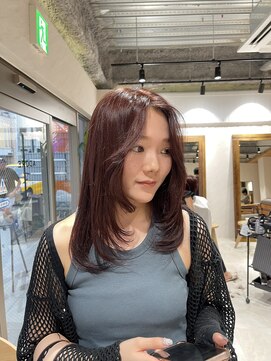 アドア 横浜(ADORE) 【ADORE横浜】顔まわりレイヤー×ワインレッド