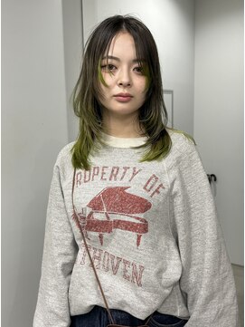 ヘアー アイス 御器所本店(HAIR ICI) 顔周りレイヤーカットデザインカラーグラデーションブリーチ
