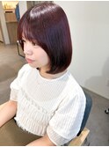 【ラベンダーブラウン×ボブ】札幌美容室ZEEN
