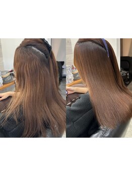 カラーや縮毛矯正などのダメージや、日々のアイロンなどで傷んでしまった髪を綺麗な美髪に導きます！