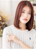 センターパート艶カラー切りっぱなしミディa志木20代30代40代