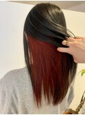 インナーカラー，レッド，ツヤカラー【草加】