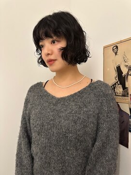 ニーム(nimes) ボブパーマドライパーマボブ前髪パーマ黒髪パーマ