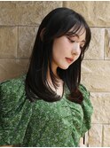 ブリーチなし◎韓国風オリーブグレーくびれミディ