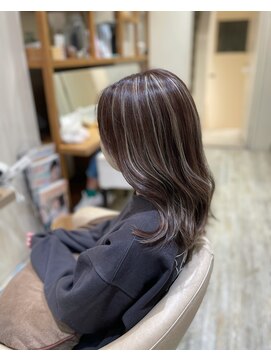 ハイライトカラー(明るめ)【高濃度水素カラー】白髪ぼかしにも◎