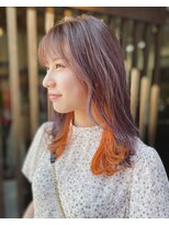 ヘアーサロン アウラ(hair salon aura)&nbsp;【aura】カラースタイル　インナーオレンジ