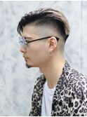 外国人風かき上げスキンフェード【シルバーアッシュカラー】