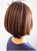 20代30代40代ナチュラルハイライト立体感ショートボブ艶感