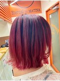 【チェリーレッド/バレイヤージュ】20代30代40代50代