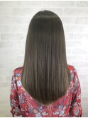 美髪ストレート×グレージュ×ナチュラルストレート