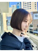 切りっぱなしボブ 20代30代40代ヘア 小顔 神戸ボブ 三ノ宮
