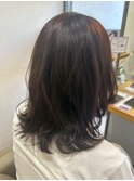 大人可愛いハイレイヤーミディアムヘア×透け感×レイヤーカット