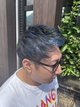 グラスヘア 流川店(Grass Hair) 【スウィングアップバング×ブルーメッシュ】