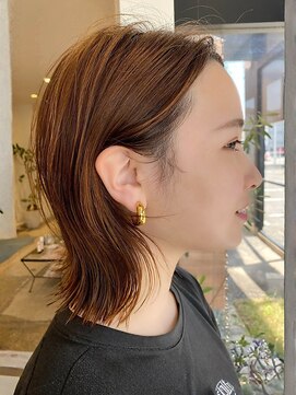 クリーク ボイス ヘアー 東原店(CLIQUE voice hair) 切りっぱなしミディアムボブ/外はね/ライトブラウン