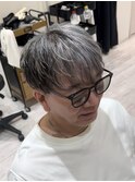 50代40代白髪ぼかしシルバーメッシュバレイヤージュ