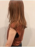 《loty酒井美紀》オレンジベージュ×ゆるふわレイヤー