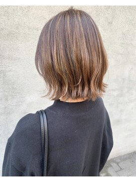 スイート ヘアデザイン(Suite HAIR DESIGN) 外ハネ×切りっぱなしボブ×ハイライト×アッシュベージュ