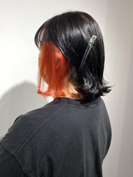 クアトログランシュ 水戸店(QUATRO×GranCieux) イヤリングカラー×レッド　【水戸/ブリーチ/インナーカラー】