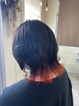 ボアップ 新居浜店(boappu) #インナーカラー #ウルフ #オレンジ #個性派カラー #新居浜