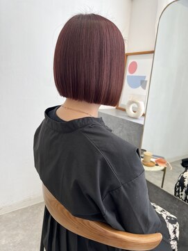 ネルケ 立川(nelke) 首元が綺麗に見えるスリークボブ_くすみカラーラベンダーカラー