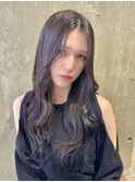 流れる顔まわりカット+ゆるふわ巻き