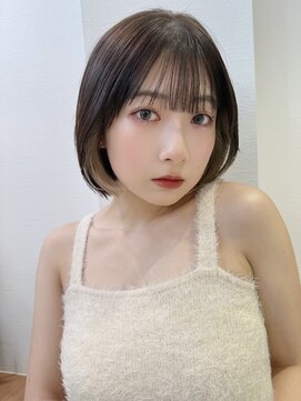 ロンドアベニール 北千住(Lond avenir) 【韓国ヘア】顎下ボブ 前髪パーマ グレーベージュ 西田大樹