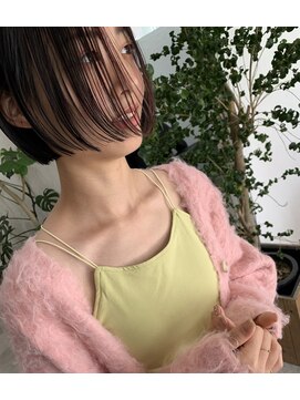 トレス(tresses) ぱっつんボブ×ハイライトピンク