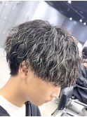 メンズハイライトメンズメッシュ渋谷メンズパーマ波巻きパーマ