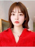 Say.外ハネボブシルキーベージュくびれボブレイヤー韓国ボブ青山