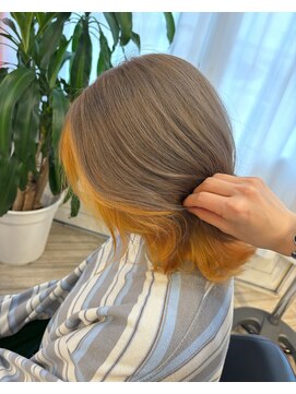 フラバー(flover) 2ブリーチ~インナーイエロー×ミルクティーベージュ【miyabi】