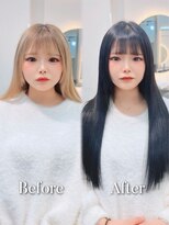 ラピス 福岡天神店(Lapis)&nbsp;ブルーブラック×エクステ70枚