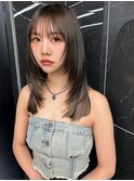 韓国ヘアグレージュカラーブリーチ無し髪質改善透明感カラー