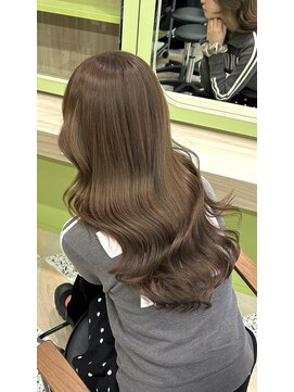 ノー バイ イオエ 西梅田(no. by ioe) ブリーチなしカラー/髪質改善/ミルクティーベージュ/小顔ヘア