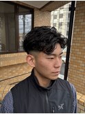 カットオールバックパーマ