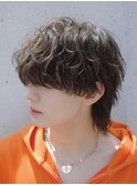 横浜西口シャドウパーマメンズマッシュウルフカット波巻きパーマ