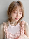 くびれヘアサイドバングワンカール似合わせカット外ハネボブ