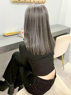 オズ 郡山駅前店(OZ) ケアブリーチベージュで柔らか質感ダブルカラーパープルで透明感