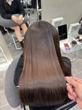 ファビ 渋谷(Fab) くびれヘア/暗めカラー/アプリコットオレンジ/縮毛矯正