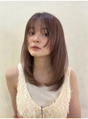 ミディアム　フェイスレイヤー　顔周りカット　似合わせ　小顔