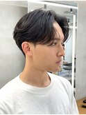 センターパートニュアンスパーマ