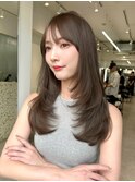 ブリーチなし透明感カラーグレージュケアカラーレイヤー