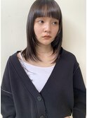 ぱっつん前髪×フェイスレイヤー