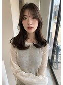 ベージュグレー黒髪レイヤーくびれヘア小顔10代20代30代40代