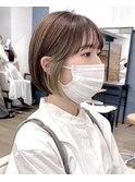 インナーカラー×ショートボブ