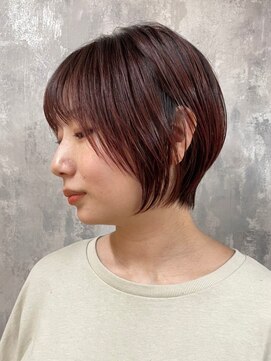 ティダスマイル 吉祥寺店(tida smile) くびれショートボブ/ボルドーカラー