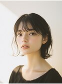 地毛を活かしたこなれ感たっぷり大人ボブ【髪質改善　梅田】３