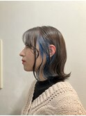 似合わせカット イヤリングカラー ブルー|葛西髪質改善|葛西