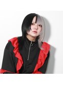 ウルフカット×シルバーブラックツートーンカラー